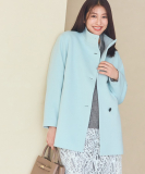 【日本製／ミドル丈】スタンドカラーミドルコート