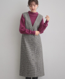 【クラシカル・通勤】ラメ千鳥釦デザインジャンスカ