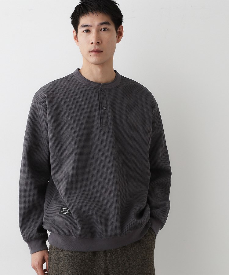 【洗える】ソロテックスヘンリーネック