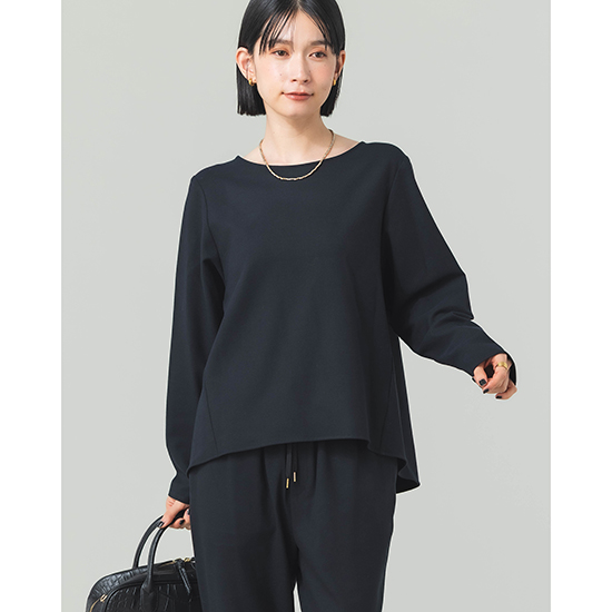 [DONEEYU]【洗える・暖か】カシミヤタッチ両面起毛プルオーバー