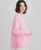 "ふんわり柔らかきれい色 ウール混ハイネックニット"