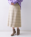 【ふんわり/タイト見え】グレンチェックスカート
