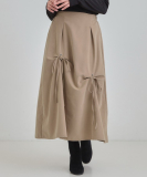 "リボンタック ピーチ起毛 フレアスカート"