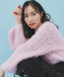 透かし編みショートフェザーニット【洗濯機OK】