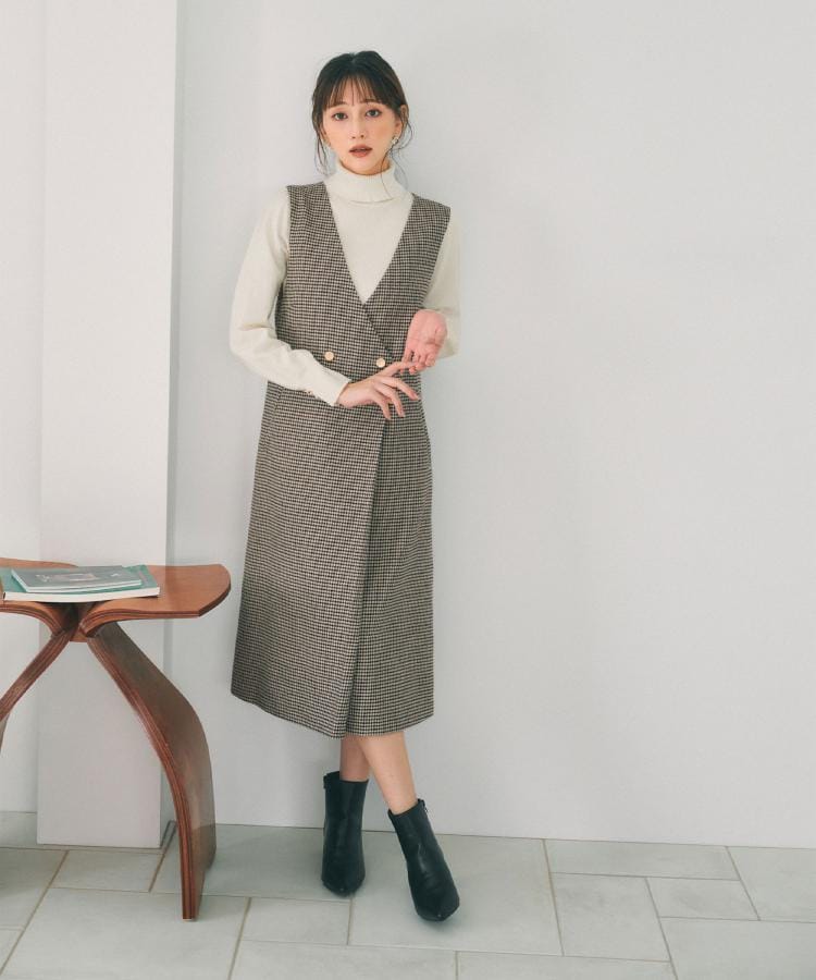 ラップ風ツイードジャンスカ【洗濯機OK/防シワ】 | KOBUNSHA SELECT