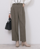 カルゼツイードストレッチワイドパンツ【洗濯機OK/防シワ/イージーアイロン/抗ピル】