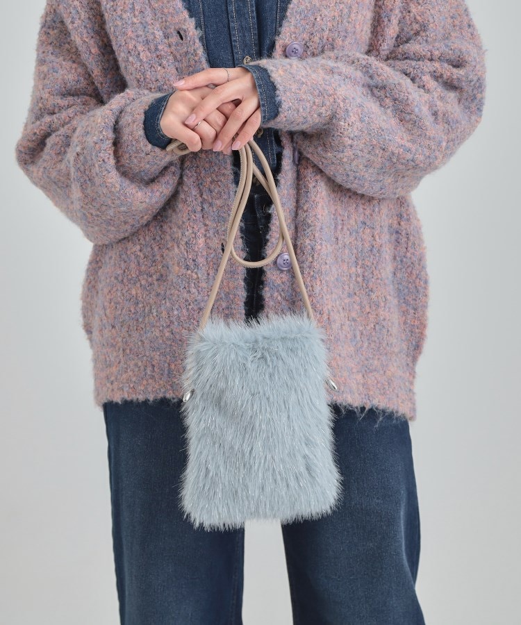 ラメ入りファーミニショルダーバッグ