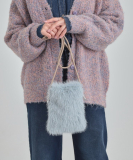 ラメ入りファーミニショルダーバッグ