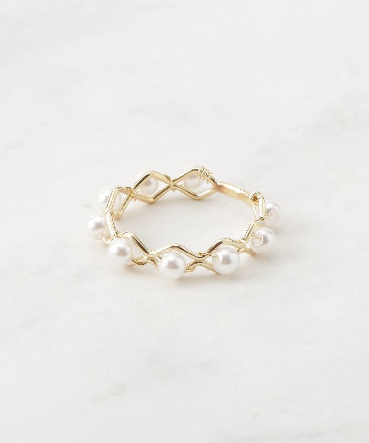 プチパール調ゴールドリング