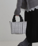 フリルハンドルツイードトートバッグ