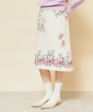 "【co creation and yours／SS～L】オリエンタル柄パネルスカート"