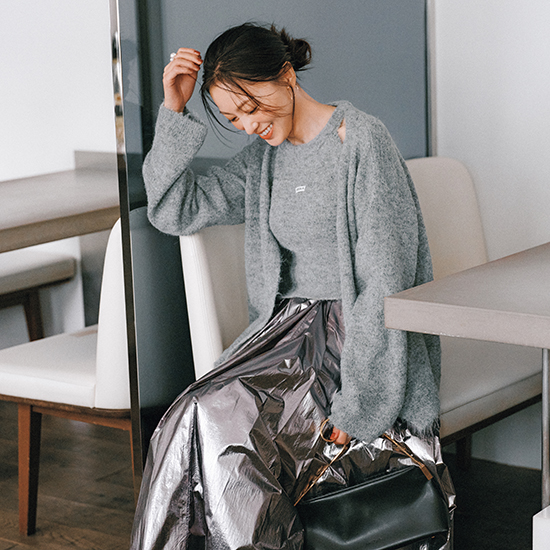 [MOKA]キャミソール&カーディガンニットアンサンブル