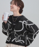 柄アソート VネックZIPカーディガン