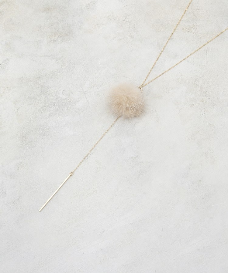 ミンクファー×ビジュースライドネックレス