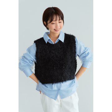 "[SUGAR ROSE]チュールフェザーヤーンベスト"