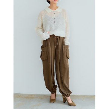[TenuE]カービーサテンカーゴパンツ