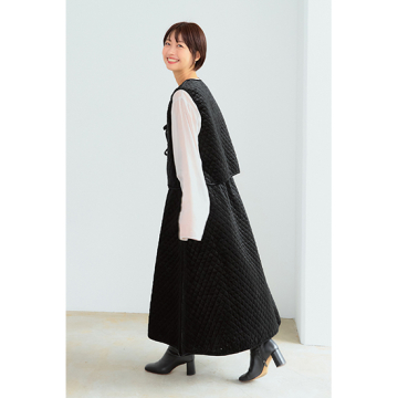 "[TORRAZZO DONNA]<2WAY>キルトベロアスカート"