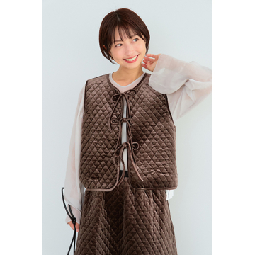 "[TORRAZZO DONNA]<2WAY>キルトベロアベスト"
