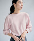 ラメガーター編みボートネックニット【洗濯機OK】《8col/XS～LL》