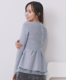 ペプラムチュールレイヤードニット【洗濯機OK】