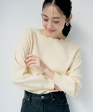 ラメスカラップビジューデザインニット【洗濯機OK】《6col/S～LL》