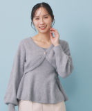 ハート釦ニットボレロ/アンサンブル対応【洗える】