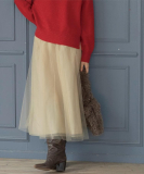 チュールイージーギャザースカート【洗濯機OK】