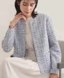 【セレモニー／洗える】ミックスツイードライトジャケット