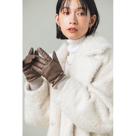 [KURODA]【タッチパネル対応】イタリアンシープ×カシミヤ ニットカフスグローブ