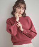 "【洗える/スカラデザイン】パフスリーブ ニット"