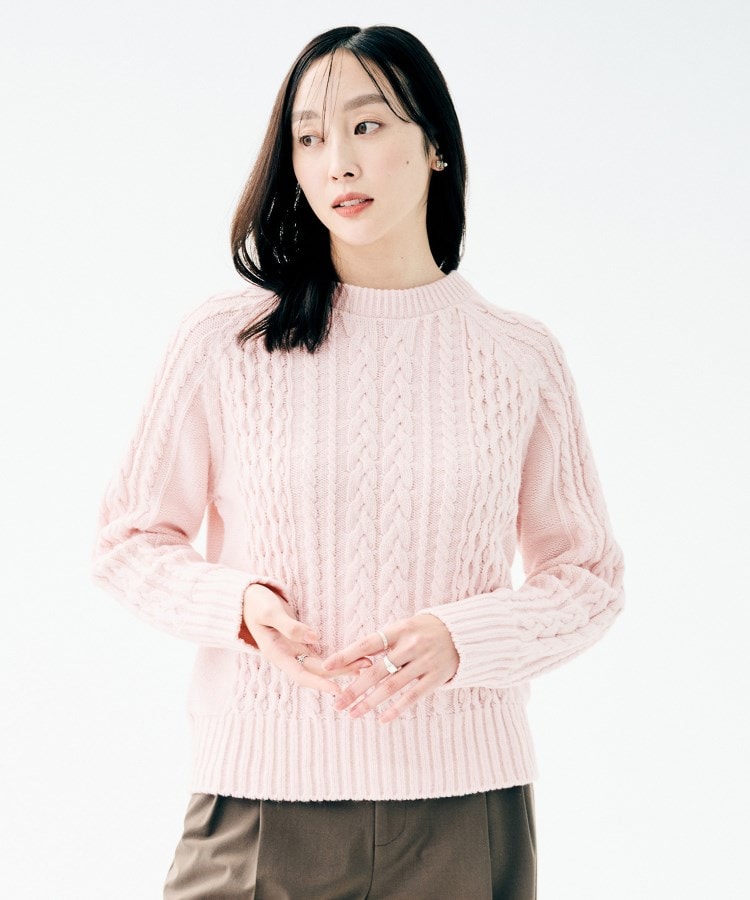 スポンディッシュ ケーブル柄プルオーバー