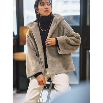 [LINAGGIO]ファーフーディコート