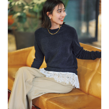 [VERSEAU]レースレイヤードニット