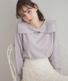 "【着映え】リボンカラー デザインニット"