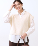 【単品使い◎】ニットベスト＋シャツセット