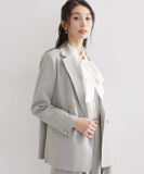 "【通勤・セレモニー】CAVIAN 金ボタンダブルブレストジャケット"