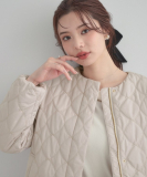 【春色追加・撥水・洗える】リボンキルティングジャケット