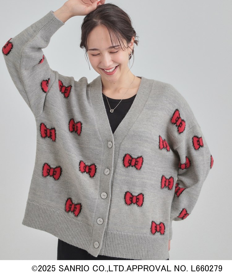 HELLO KITTY コラボ】Vネックジャカードカーディガン | KOBUNSHA