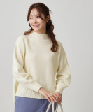 【手洗い可／日本製／カシミヤ混】ミドルゲージのハイネックニットトップス