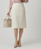 【日本製／セットアップ】ファンシーツィードのセミAラインスカート