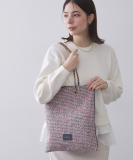 ツイードコンビチェーンショルダートートバッグ【A4サイズ対応】