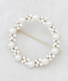 フェイクパール／ビジューサークルブローチ