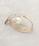 "フェイクパール×ビジュー ニュアンスラインブローチ"