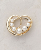 【マグネット】フェイクパール×メタルブローチ