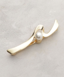 【マグネット】1粒フェイクパールラインブローチ