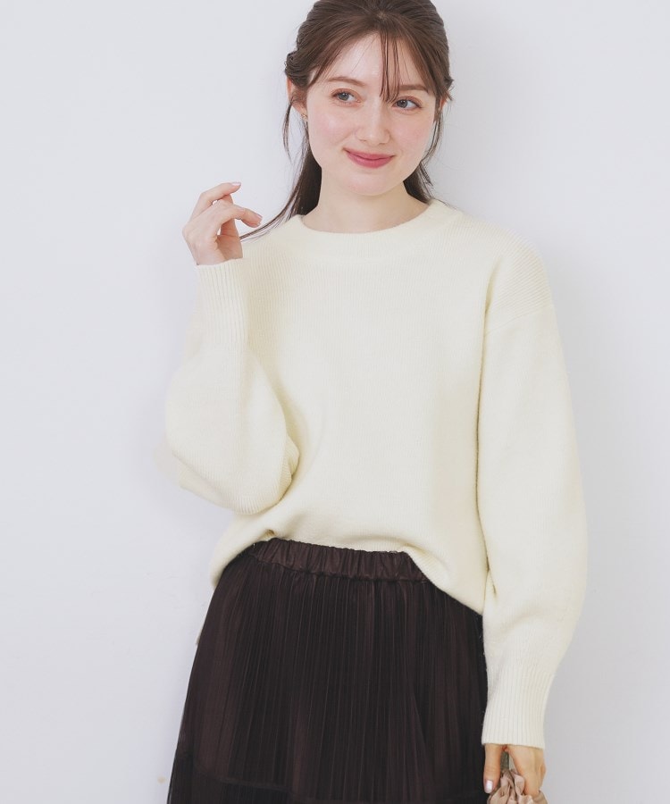 モックネックボクシーラメニット【洗濯機OK】《7col》 | KOBUNSHA