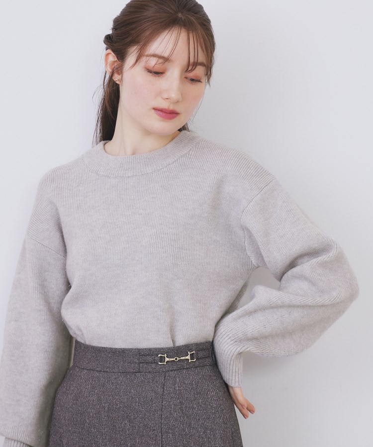 モックネックボクシーラメニット【洗濯機OK】《7col》 | KOBUNSHA