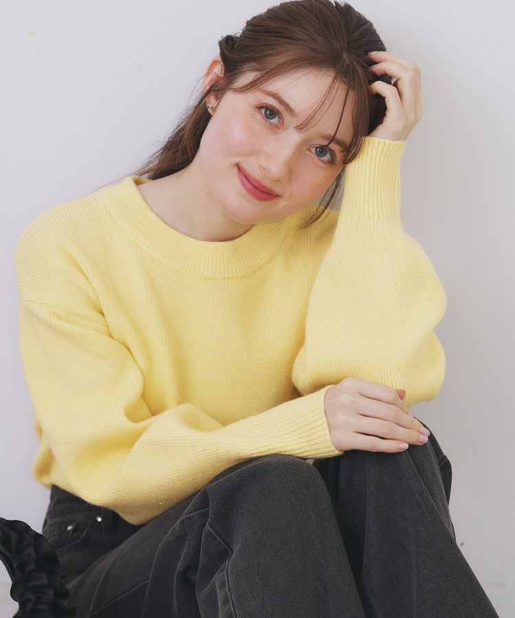 ここページです♫ モックネックボクシーラメニット【洗濯機OK】《7col》 | KOBUNSHA