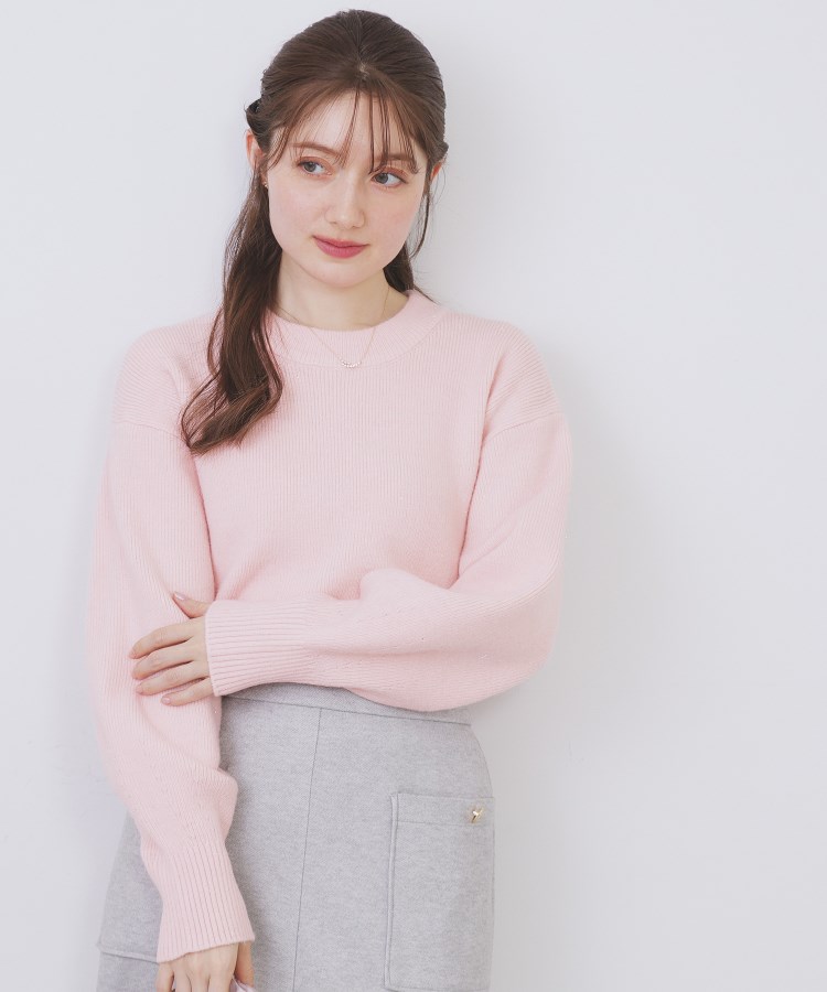 モックネックボクシーラメニット【洗濯機OK】《7col》 | KOBUNSHA