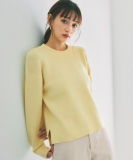 モックネックボクシーラメニット【洗濯機OK】《7col》